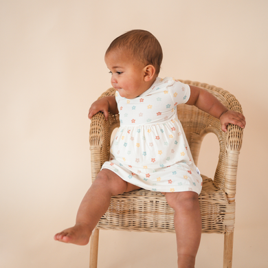 Bamboo Short Sleeve Twirl Bodysuit Dress | Sunlit Daisy