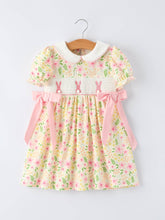 Load image into Gallery viewer, Easter Bunny Embroidery Smocking Cute Baby Girls Dress
