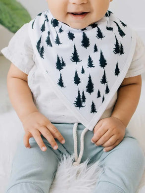 Bandana Bib- Monochrome Pine Tree