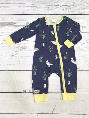 Yellow Duck Print Zip Sleeper