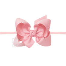 Load image into Gallery viewer, 1/4&quot; NYLON PANTYHOSE HEADBAND W/SIGNATURE GROSGRAIN BOW
