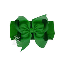 Load image into Gallery viewer, WIDE PANTYHOSE HEADBAND W/CLASSIC GROSGRAIN BOW