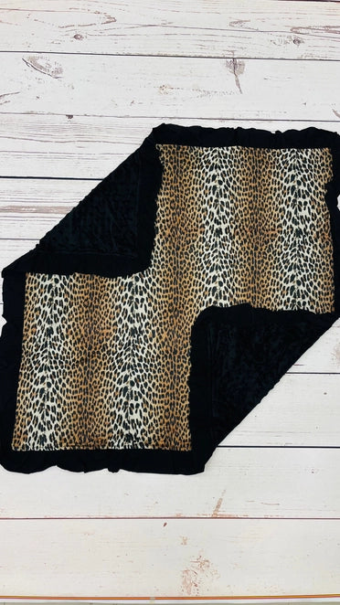 Black Ruffle Baby Cheetah Blanket