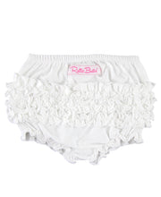 Load image into Gallery viewer, Baby Girls White Knit RuffleButt Bloomer