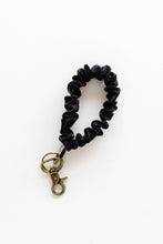 Load image into Gallery viewer, Black Luxe Scrunchie Keychain