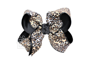 LAYERED LEOPARD BOW ON CLIP