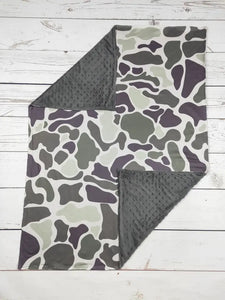 Camo Print Minky Baby Blanket