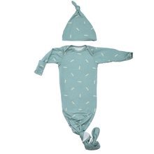 Load image into Gallery viewer, Arrow Print Knotted Newborn Baby Gown Pajamas