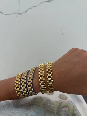 Chain Watch Band Bracelet- TWO TONED