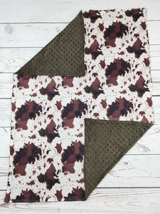 Cow Print Minky Blanket