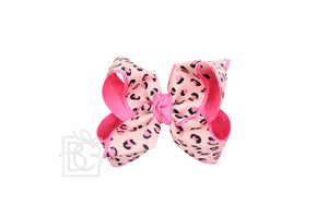 LAYERED LEOPARD BOW ON CLIP