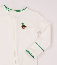 Load image into Gallery viewer, Pip Embroidered Zip Romper -Mallards