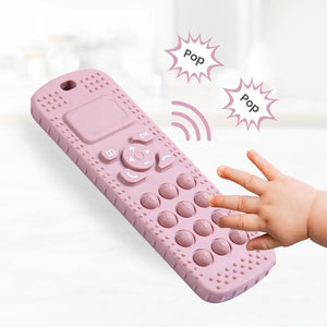 Sensory Popper Teether Phone - Dusty Pink