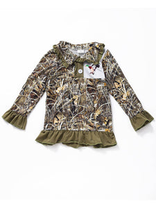 Kids Girls Duck Zipper Hunting Pullover