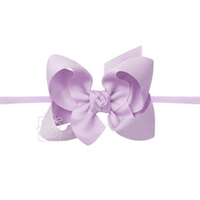 Load image into Gallery viewer, 1/4&quot; NYLON PANTYHOSE HEADBAND W/SIGNATURE GROSGRAIN BOW