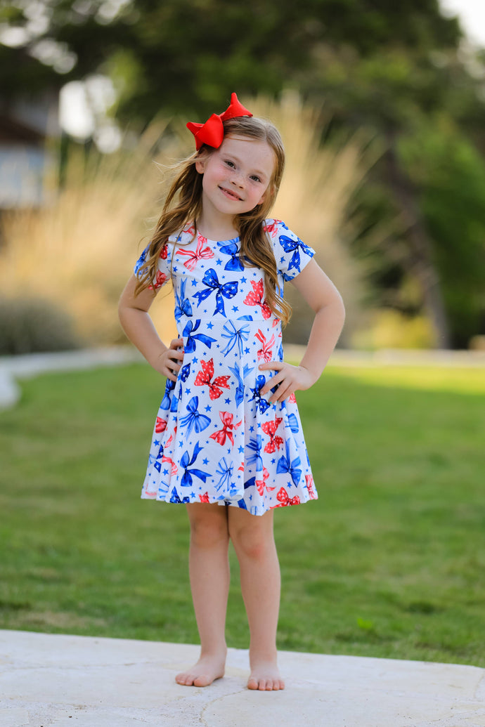 4th Of July Bow Star Girls Dress – The Pickett Fence 4th Of July Bow Star Girls Dress – The Pickett Fence