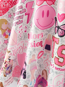 TS Twirly  Print Girls Milk Silk Dress