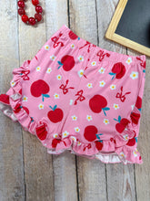 Load image into Gallery viewer, Apples &amp; Bows Pink Ruffled Shorts Set