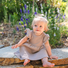 Load image into Gallery viewer, Organic Cotton Ruffle Dress | Mushroom