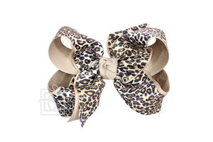 LAYERED LEOPARD BOW ON CLIP
