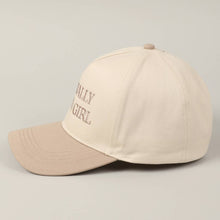 Load image into Gallery viewer, Literally Just A Girl Embroidery Two Tone Trucker Hat