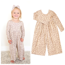 Load image into Gallery viewer, Amari Leopard WIDE LEG ROMPER Bamboo Kids Clothing Outfit