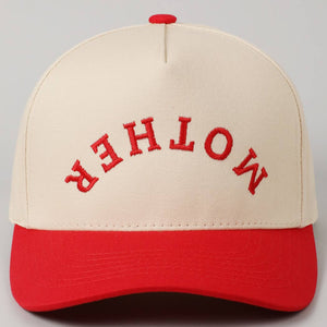 MOTHER Upside Down Lettering Embroidery Cap