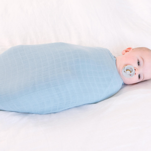Cotton Muslin Swaddle Blanket - Sky Blue