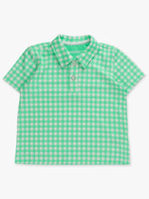 Load image into Gallery viewer, Boys Classic Spring Bud Gingham Knit Short Sleeve Performance Polo