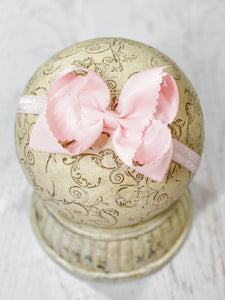 Scalloped Classic Size Bow Headband