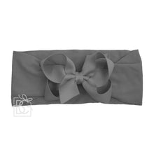 Load image into Gallery viewer, WIDE PANTYHOSE HEADBAND W/CLASSIC GROSGRAIN BOW