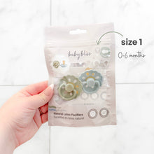 Load image into Gallery viewer, Natural Latex Pacifiers - Size(0-6M) Sage &amp; Dusty Blue