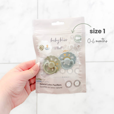 Natural Latex Pacifiers - Size(0-6M) Sage & Dusty Blue