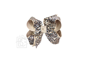 LAYERED LEOPARD BOW ON CLIP