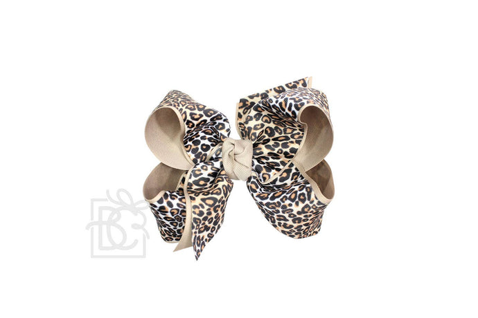 LAYERED LEOPARD BOW ON CLIP