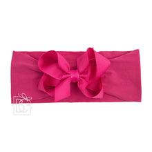 Load image into Gallery viewer, WIDE PANTYHOSE HEADBAND W/CLASSIC GROSGRAIN BOW