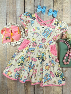 School Buses & Supplies Twirl Dress