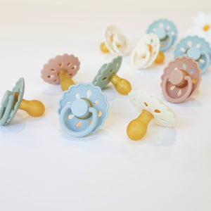 Natural Latex Pacifiers - Size(0-6M) Blush & Cream