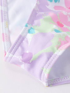 "Purple Flowers" Girls' Boutique Swimsuit