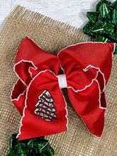Load image into Gallery viewer, Christmas Tree Cake Moonstitch Hair Bow: Christmas 2025