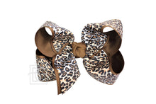 Load image into Gallery viewer, LAYERED LEOPARD BOW ON CLIP