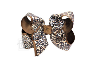 LAYERED LEOPARD BOW ON CLIP