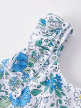 Load image into Gallery viewer, Blue Floral Girls Swimsuit