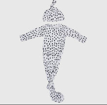 Load image into Gallery viewer, Black &amp; White Polka Dot Knotted Gown