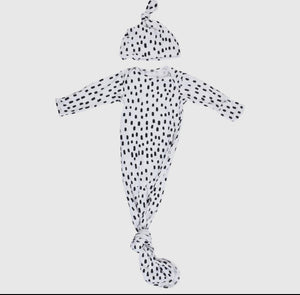 Black & White Polka Dot Knotted Gown