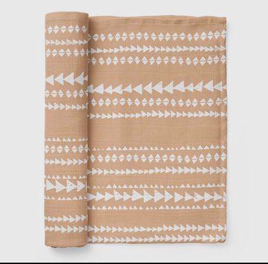 Apricot Terrain Muslin Swaddle