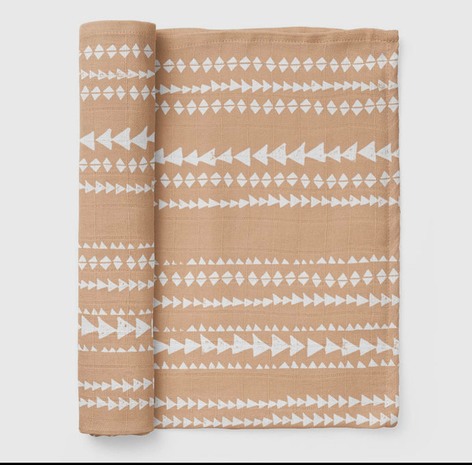 Apricot Terrain Muslin Swaddle