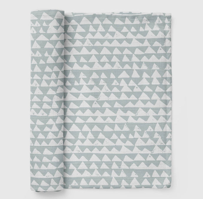 Ice Blue Mountain Muslin Swaddle