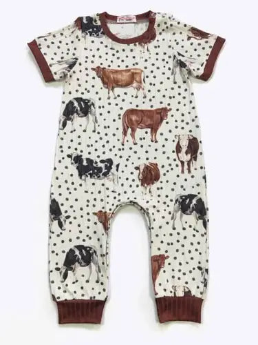 Spotted Cow Baby Romper