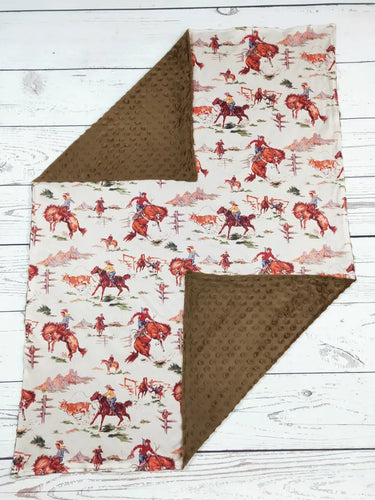 Western Print Minky Baby Blanket